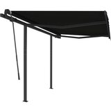  Tenda na ručno uvlačenje sa stupovima 3 5 x 2 5 m antracit | shoptok.hr