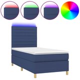  box spring s madracem LED plavi 100x200 cm od tkanine | shoptok.hr