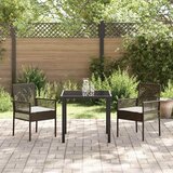  Vrtna stolica s jastukom 2 pcs Smeđa 55 x 53 x 85 cm poliratan | shoptok.hr