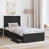  Konstrukcija postelje Črna 90 x 190 cm Inženirsko leseno, (5000121268) | Shoptok.si