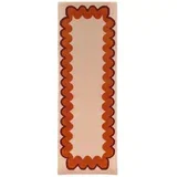 Oranžen/v naravni barvi ročno tkan volnen tekač 80x230 cm Wiggle Wool –