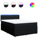 Maison Chic Box spring posteljni - Vzmetna postelja z vzmetnico črn 140x190 cm blago SL16966, (21882043) | Shoptok.si