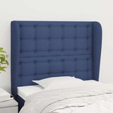  Vzglavje z ušesi modro 93x23x118/128 cm blago, (20952680) Cene