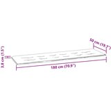  Jastuk za vrtnu klupu sivi karirani 180x50x4 cm tkanina Oxford | shoptok.hr