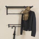 Spinder Design Črn kovinski stenski obešalnik s polico Suza – | Shoptok.si