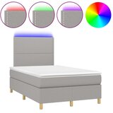  box spring s madracem LED svjetlosivi 120x200 cm tkanina | shoptok.hr