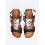 Sergio Leone Black sandals with openwork decorations | Shoptok.si