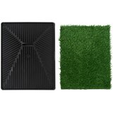  Toalet za ljubimce s pladnjem i travom zeleni 63 x 50 x 7 cm | shoptok.hr