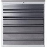 RAU Predalnik s teleskopskimi vodili, višina 820 mm, predali 4 x 60, 4 x 120 mm, svetlo siva / encijan modra, širina 580 mm | Shoptok.si