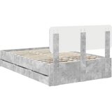  Krevetna konstrukcija s ladicama Betonsko Siva 135 x 190 cm | shoptok.hr