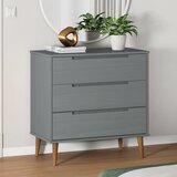 vidaXL Predalnik siv 80x40x80 cm trdna borovina Cene