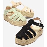 Resti Black eco-suede women's sandals on the Keniso platform - Footwear | Shoptok.si