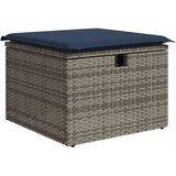 vidaXL Zunanja stolica s blazino Siva 55x55x37 cm Poli ratan | Shoptok.si