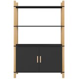  Visoka komoda crna 80 x 40 x 121 cm od konstruiranog drva | shoptok.hr