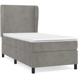 Box spring krevet s madracem svjetlosivi 80 x 200 cm baršunasti | shoptok.hr