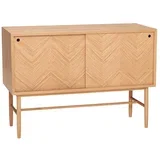 Komoda iz hrastovega lesa Herringbone, višina 70 cm