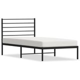 The Living Store Kovinski posteljni okvir z vzglavjem črn 100x200 cm - Posteljni Okvir, (21530810) | Shoptok.si