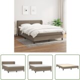 The Living Store Box spring postelja z vzmetnico taupe 140x200 cm blago - Box Spring Postelja, (21737497) | Shoptok.si
