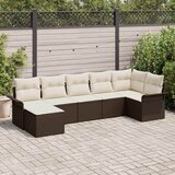  Sjedeća garnitura za vrt 7 kom. Smeđa poliratan 297,5 x 132,5 x 85 cm | shoptok.hr