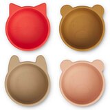 Liewood set štirih skledic iz silikona malene apple red/tuscany rose multi mix Cene