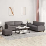  3-dijelni set sofa sivi od umjetne kože