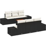 vidaXL set vrtnih kauča od 7 s jastučićima crni poli ratan akacija | shoptok.hr