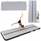 Gimnastička strunjača na napuhavanje s pumpom, 400 × 100 × 10 cm, siva Cijene