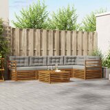  Set vanjskih sofa 6 kom. Prirodna i svijetlo siva | shoptok.hr