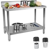 Royal Catering Miza, stenska gostinska delovna plošča z robom, nerjaveče jeklo, 100x70cm, (21389187) | Shoptok.si