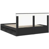  Konstrukcija postelje Črna 180 x 200 cm Masivno borovo les, (5000104421) | Shoptok.si