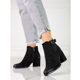 SHELOVET Suede black women's daggers on the post Cene