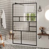 Pregrada za tuširanje s prozirnim staklom ESG 100 x 195 cm crna | shoptok.hr