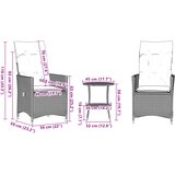  3-dijelni bistro set od poliratana s jastucima sivi | shoptok.hr
