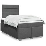 Maison Chic Box spring postelja - Vzmetna postelja z vzmetnico temno siva 120x200 cm blago SL18191, (21894453) | Shoptok.si