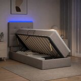  LED krevet za pohranu s madracem Sivosmeđa 90 x 190 cm Tkanina | shoptok.hr