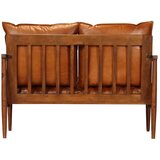  3-dijelni set sofa od prave kože i masivnog drva bagrema smeđi | shoptok.hr