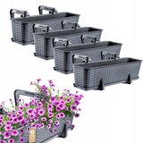 KADAX 4x balkonski cvetlični lonček 60 cm z ročaji in grafitno podlago, (5000345993) | Shoptok.si