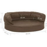 vidaXL ergonomski madrac za pse 60 x 42 cm izgled platna smeđi | shoptok.hr