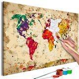  Slika za samostalno slikanje - World Map (Colour Splashes) 60x40 | shoptok.hr