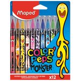 Maped Otroški flomastri Color'Peps Monster – 12 barv | Shoptok.si