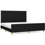 vidaXL Posteljni okvir z vzglavjem črn 180x200 cm blago, (20794958) Cene