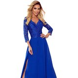 Numoco Elegant long dress with lace neckline | Shoptok.si