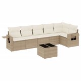 Maison Chic Seti vrtnega pohištva - Vrtna garnitura - Vrtni pohištvo set 7-delna z blazinami bež poli ratan, (21804274) | Shoptok.si