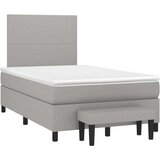 vidaXL Box spring postelja z vzmetnico svetlo siva 120x190 cm blago | Shoptok.si