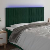  LED uzglavlje tamnozeleno 200x5x118/128 cm baršunasto | shoptok.hr