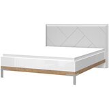 Jela Jagodina krevet KR160-AV - kolekcija avis - kristalno bela/svetlo sivi štof - 174x110x216 cm cene