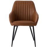 Unique Furniture Smeđe blagovaonske stolice u setu s naslonima za ruke 2 kom od umjetne kože Nolan Stripe – | shoptok.hr
