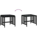  Vrtni stolci s jastucima 4 kom crni 41x41x36 cm od poliratana | shoptok.hr