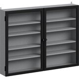 SoBuy Stenska vitrina Siva s Steklenimi Vrati 80x12.2x60cm FSB113-DG, (5000345758) Cene