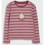 Sinsay Pamučna majica dugih rukava u pruge s vezom Pusheen the Cat | shoptok.hr